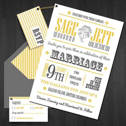 1960s Concert poster invitation for Sage and Jeff's wedding