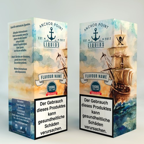 Anchor Point Liquids Box Design.