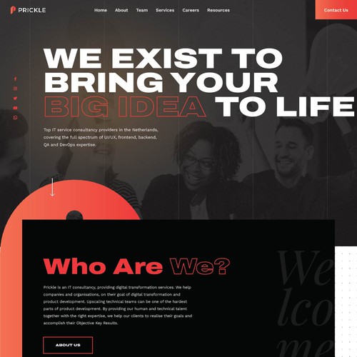 Landing Page design for creative agency