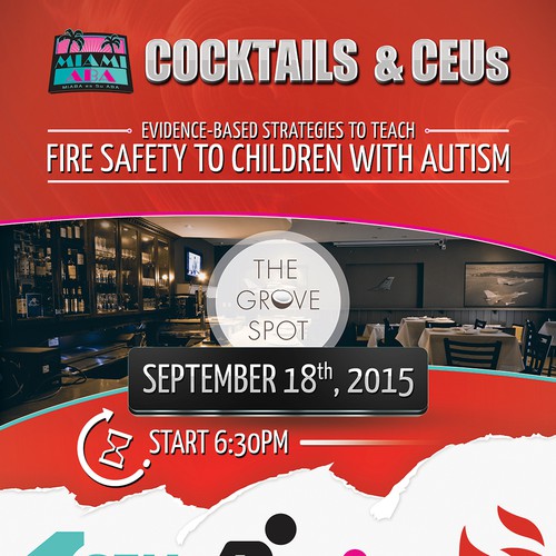 Flyer Design for MiABA event is called "Cocktails and CEUs"