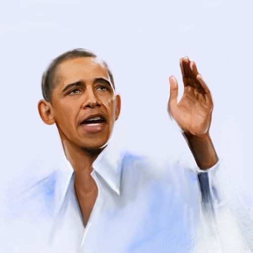 Painting of a Image of PRSDNT. OBAMA
