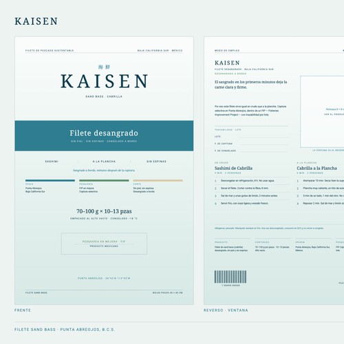 Kaisen — bilingual restaurant menu, light edition