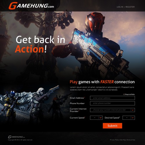 Online gamer Squeeze page