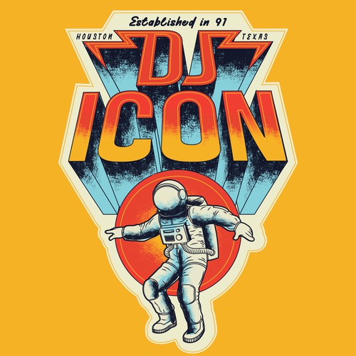 dj icon vintage retro style