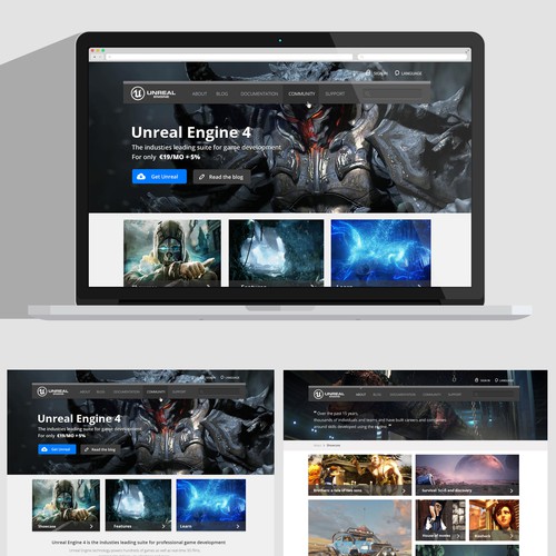 Revamp the look and feel of the Unreal Engine 4 web footprint.
