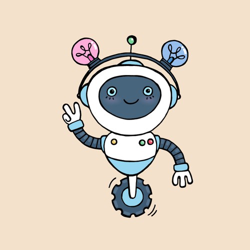 cute robot mascot