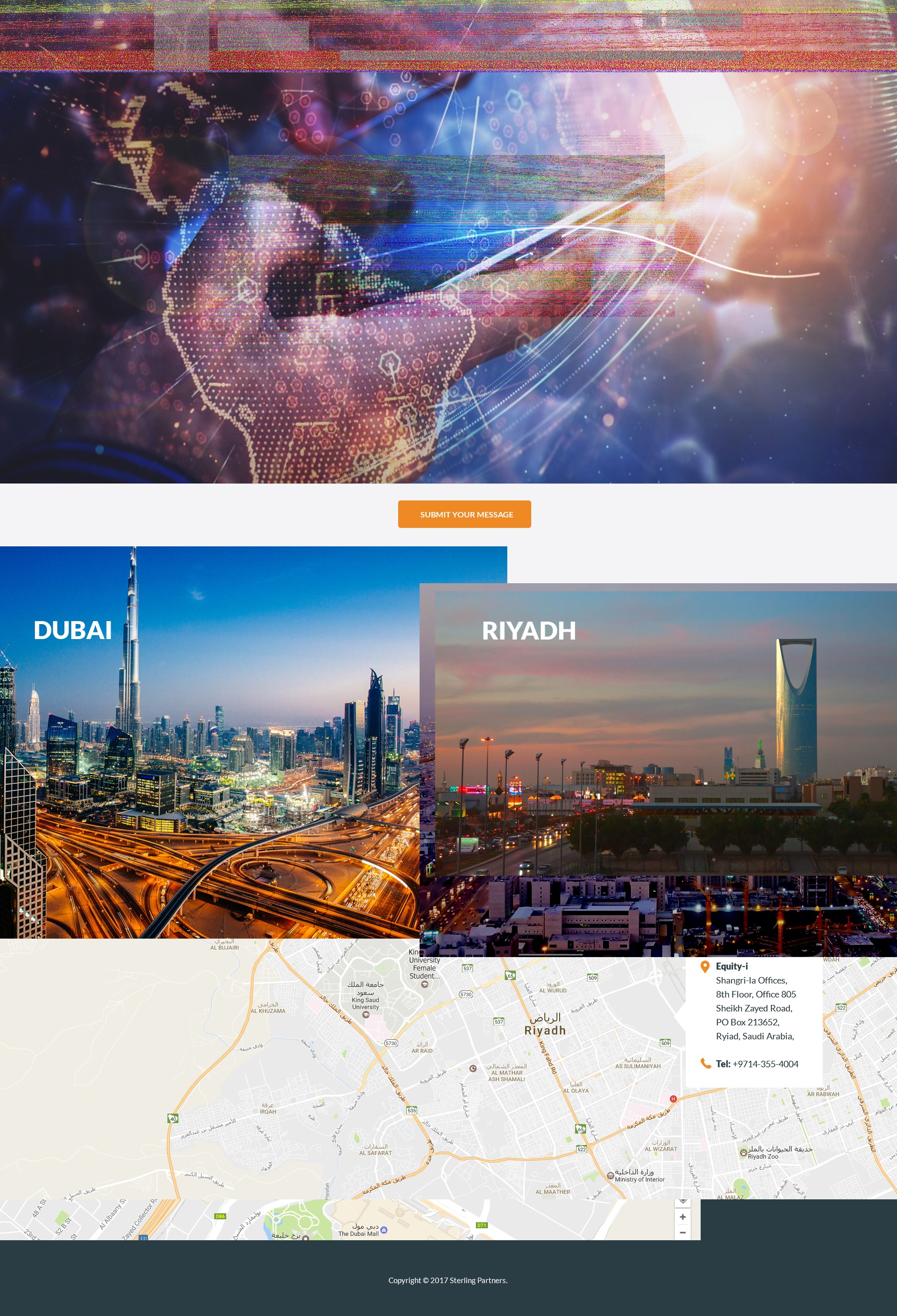 Design a clean and engaging private equity site for a Dubai-based internationally oriented team