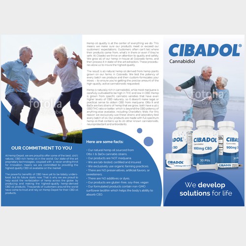 Brochure for Cibadol - High CBD Hemp Oil Products