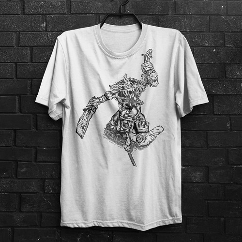 Vintage artistic zombie design for the print.