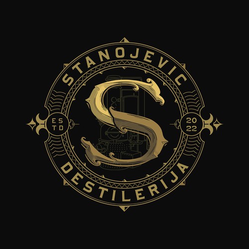 Stanojevic distillery logo design.