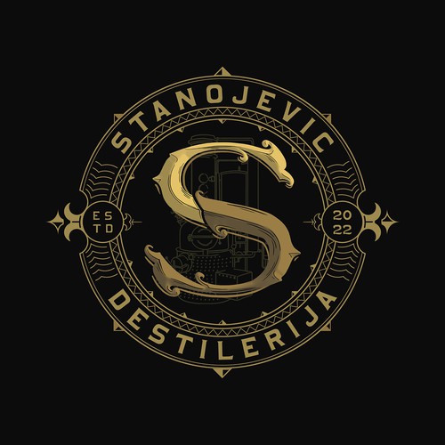 Stanojevic distillery logo design.