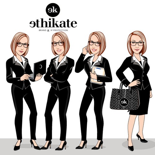 Create a sassy, edgy business chick character for a modern, innovate law firm