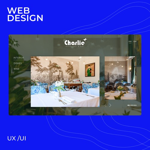 Web design page for restaurant Charlie
