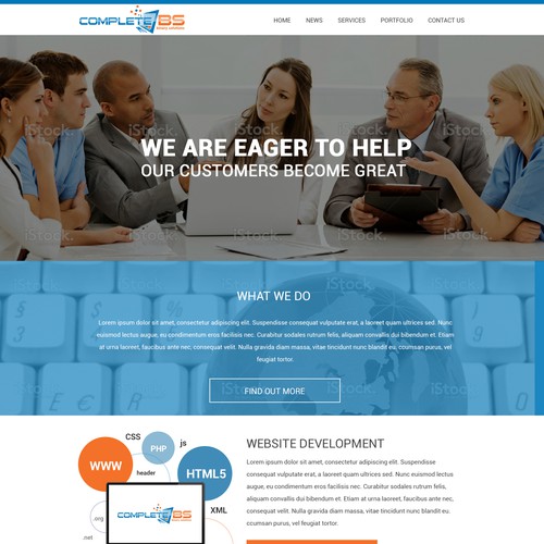 Create a new landing page that is CompleteBS