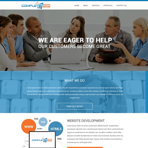 Create a new landing page that is CompleteBS