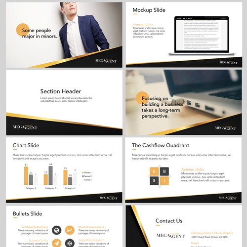 Gold Black Powerpoint Design