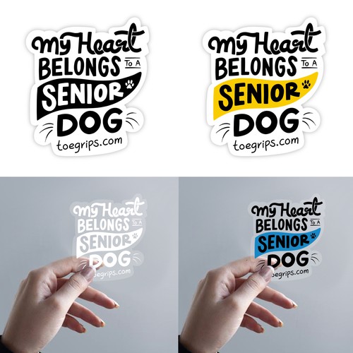 Sticker design for senior dog lovers