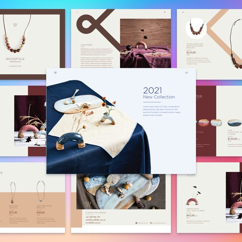 Lookbook for natural jewellery & homeware range