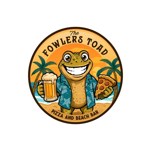 Logo for a pizza and beach bar 