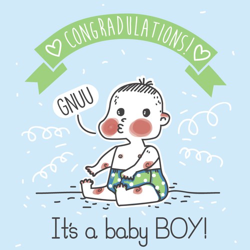 baby boy birth card 