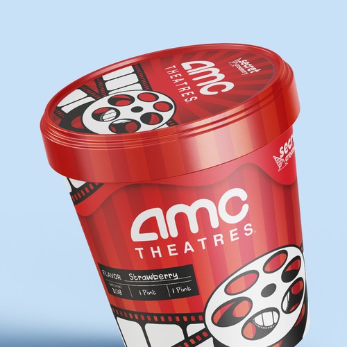 Movie Theatre Ice Cream Pint Design