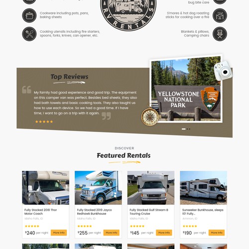 Functional and outdoorsy website needed for RV rental business