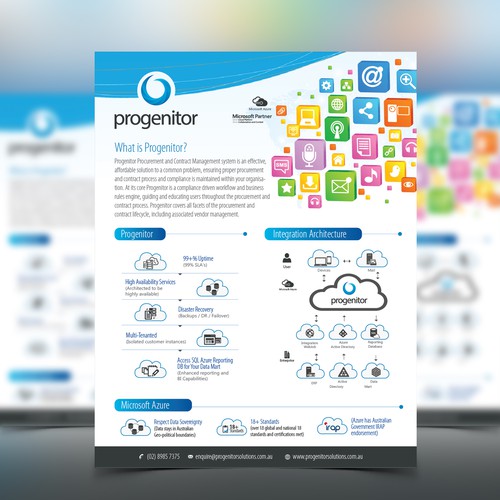 Progenitor Cloud Based Software Flyer