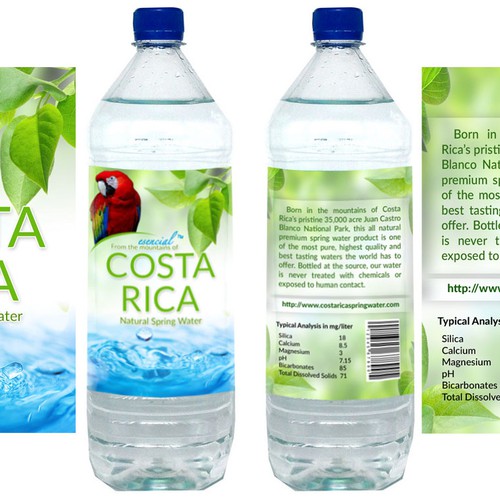 Help me develop the world's first Costa Rica branded bottled water