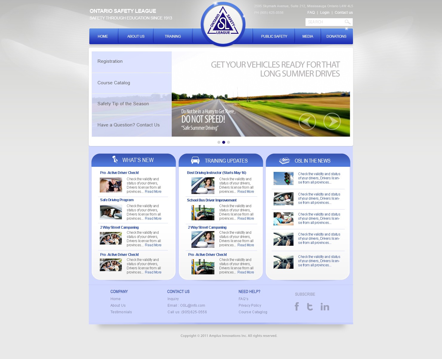 Help Ontario Safety League with a new website design