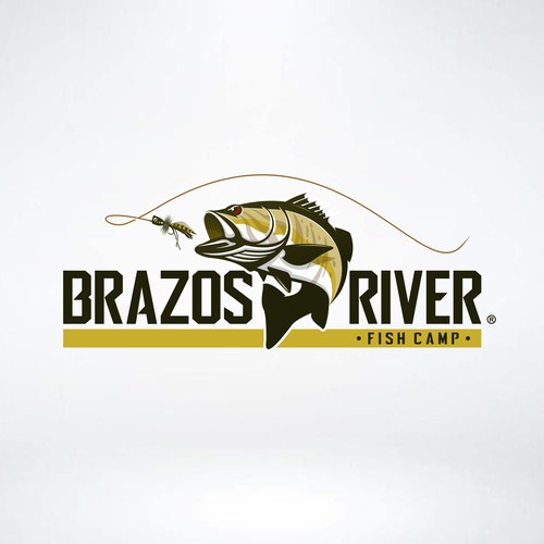 Brazos River Bass Fishing Logo. 