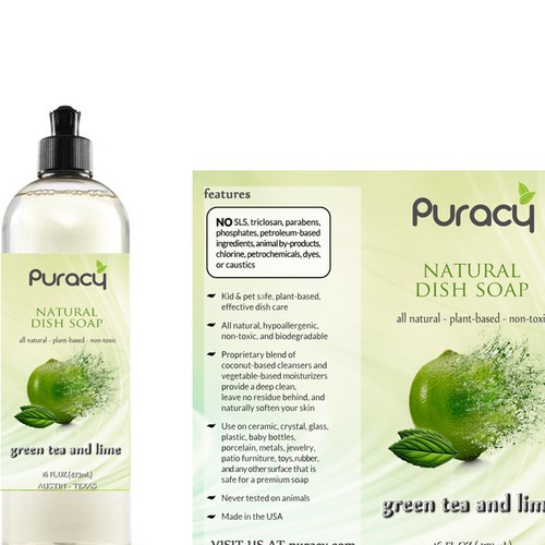 Create a product label design for an eco-chic soap and cleaning product company