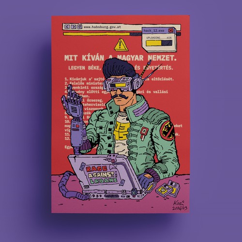 Cyberpunk Freedom Fighter – Artwork for Budapest Comic Con 2026