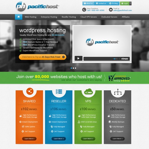 Design the next Homepage for PacificHost