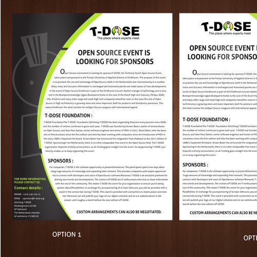 Sponsor flyer for T-DOSE Foundation