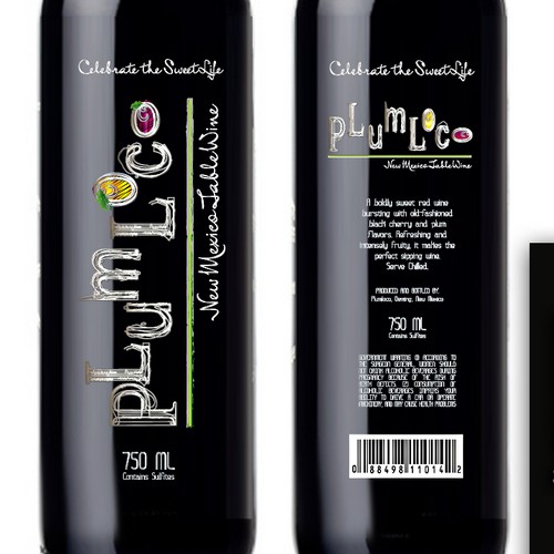 Label and product logo design for PlumLoco Winery 