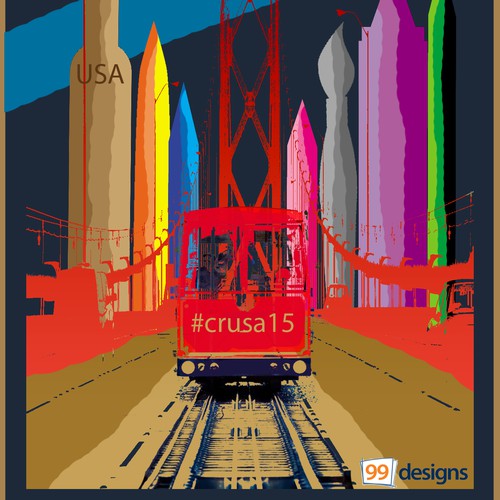 Design a retro "tour" poster for a special event at 99designs!