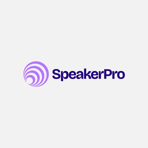 Speaker + Soundwave Logo Concept