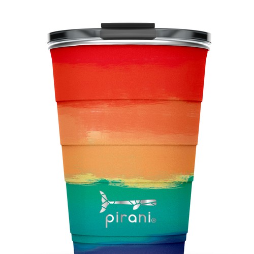Ombre Insulated Drinkware Tropical Sunset Pattern Design