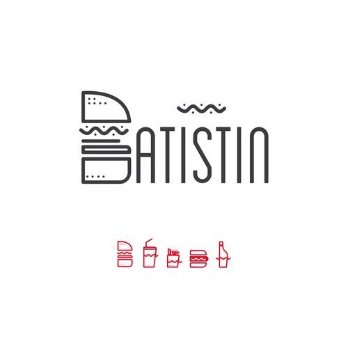 logo consepts for BATISTIN Burger