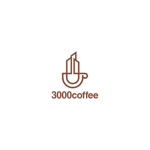 Simple minimalist "3000Coffee" apartment logo