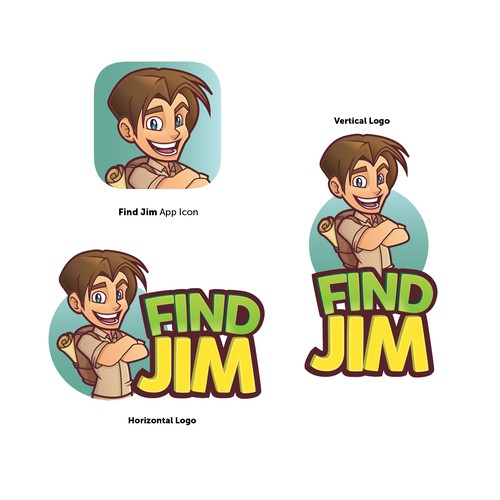 Find Jim - Game App Logo / Mascot