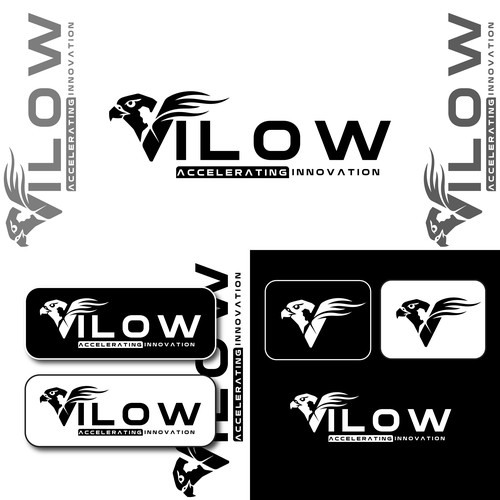 VILOW - Dynamic & Innovative Tech/Consulting Logo with Falcon Icon