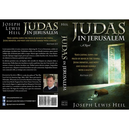 Cover that conveys the mystery and drama of the novel Judas In Jerusalem