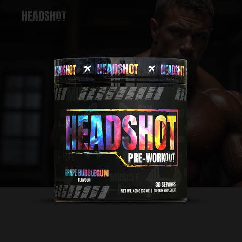 Label design for Headshot preworkout supplement