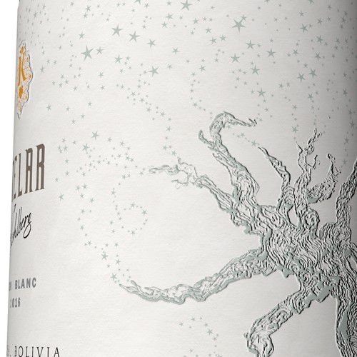 Design a top wine label for a new night harvest white wine