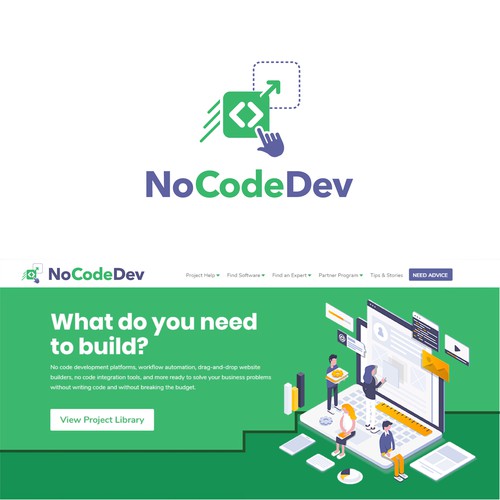 Logo For NoCodeDev (Developing without programming)