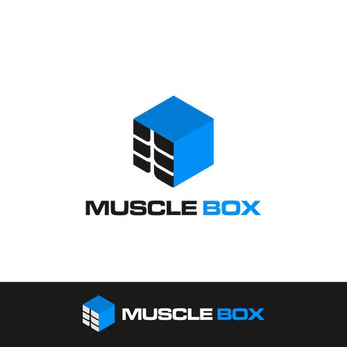 Subscription box for bodybuilding. Flat modern style.