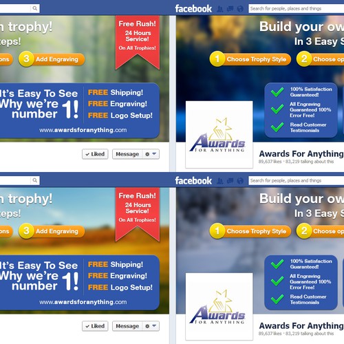 4 seasonal social media banners required for AwardsForAnything.com