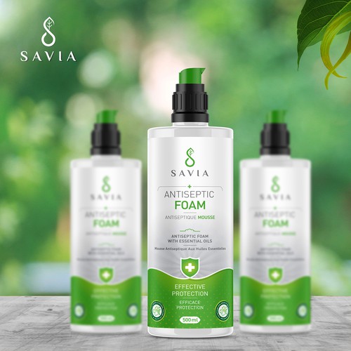 Savia antiseptic foam Packaging Design
