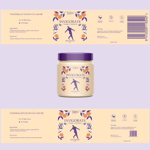 Label for a body butter 